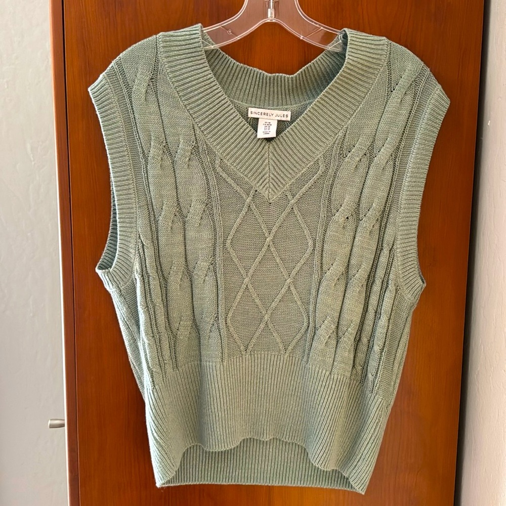Green sweater vest
